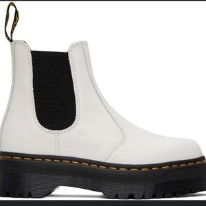 Dr. Martens White 2976 Smooth Platform Chelsea Boot